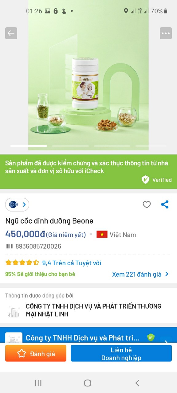 Ngũ Cốc BeOne TRUYỀN THỐNG CHÍNH HÃNG (DATE MỚI 2026)