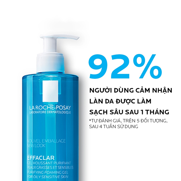 Sữa rửa mặt La Roche-Posay Effaclar Purifying Foaming Gel cho da dầu, mụn 400ML