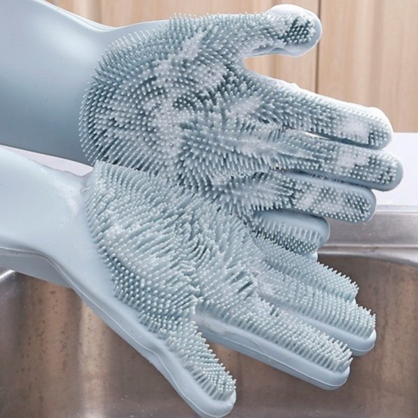 Găng tay rửa bát silicon siêu dai chịu nhiệt cao có lớp gai mềm mịn