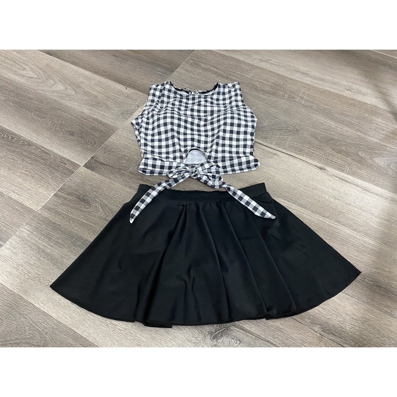 [HCM]Đồ bơi áo ba lỗ phối lưới + váy xoè