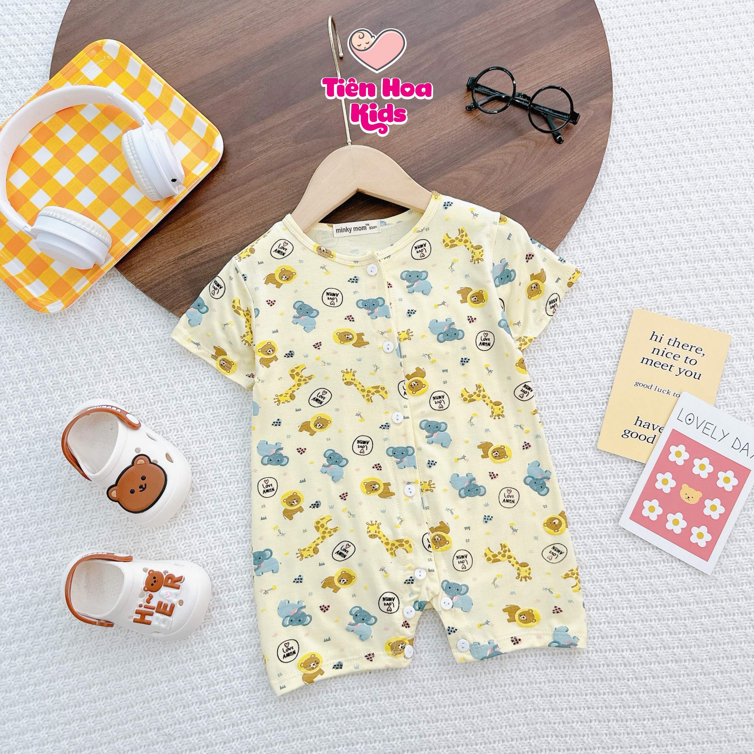 Bodysuit , body đùi thun lạnh minky mom mềm mịn mát cho bé trai bé gái từ 7-15kg