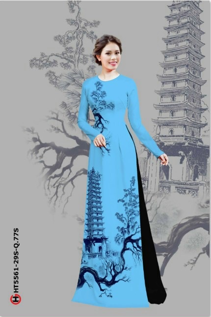 Vải áo dài phong cảnh