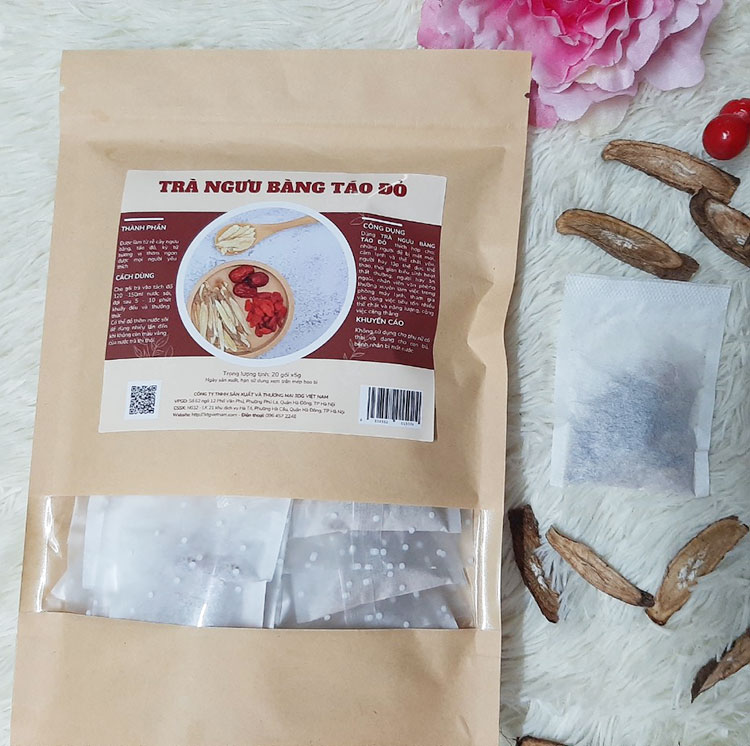 20 túi lọc trà ngưu bàng táo đỏ vị ngọt