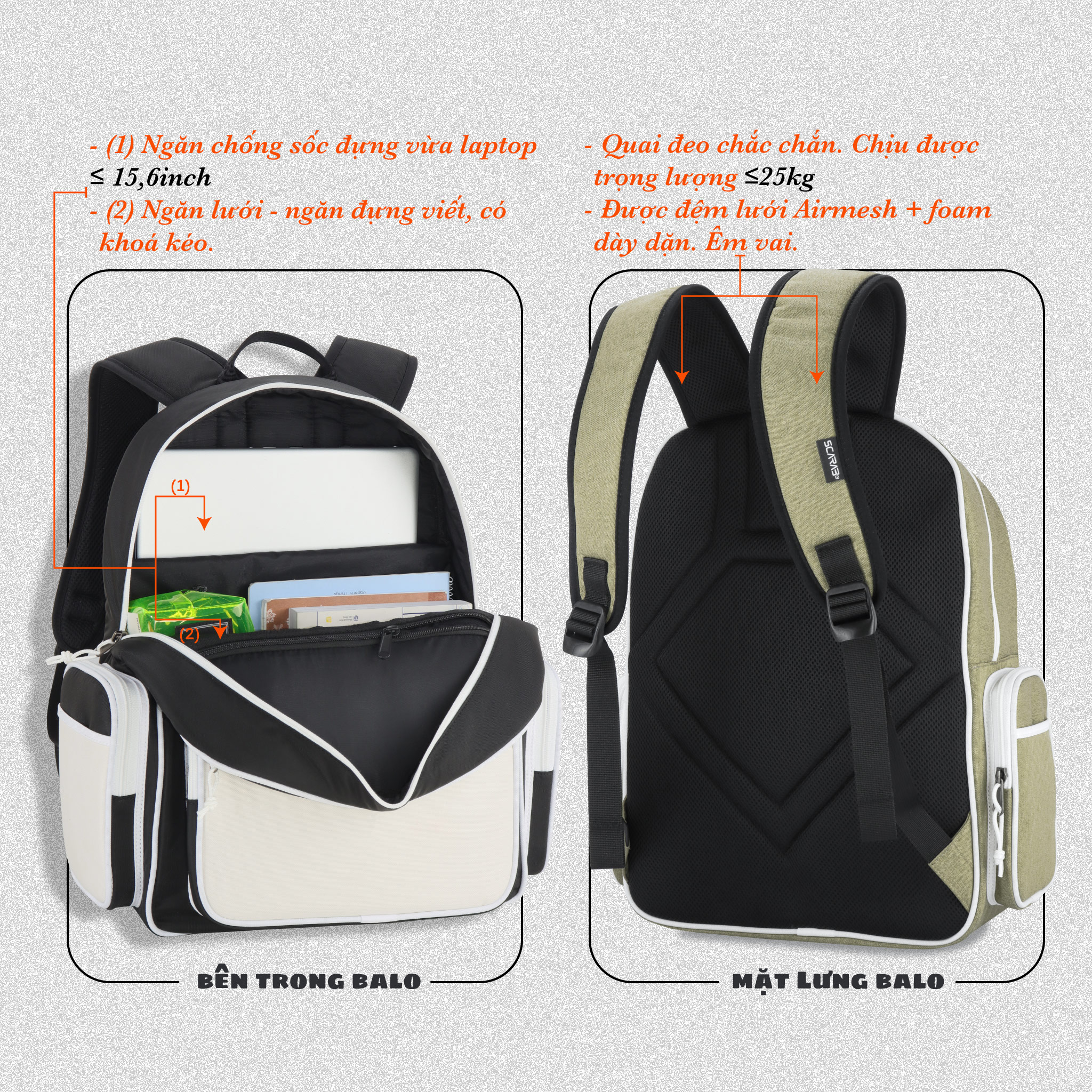 Balo Đi Học SCARAB - ESTATE™ Backpack Unisex