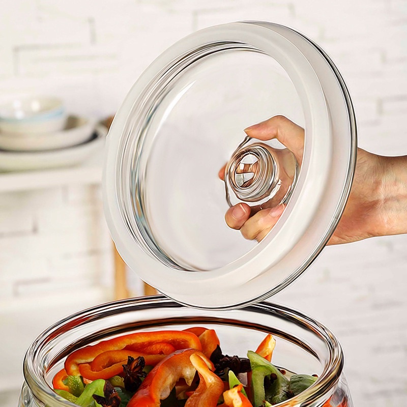 Hũ thuỷ tinh miệng rộng đa dụng (đựng gạo, đựng hạt, muối dưa, …)