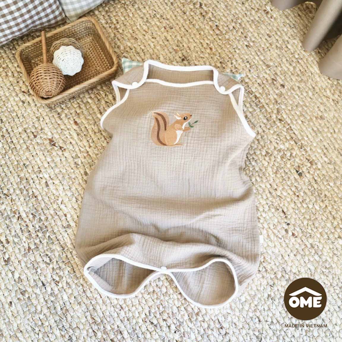 Túi Ngủ Xô Thêu Sơ Sinh Ome