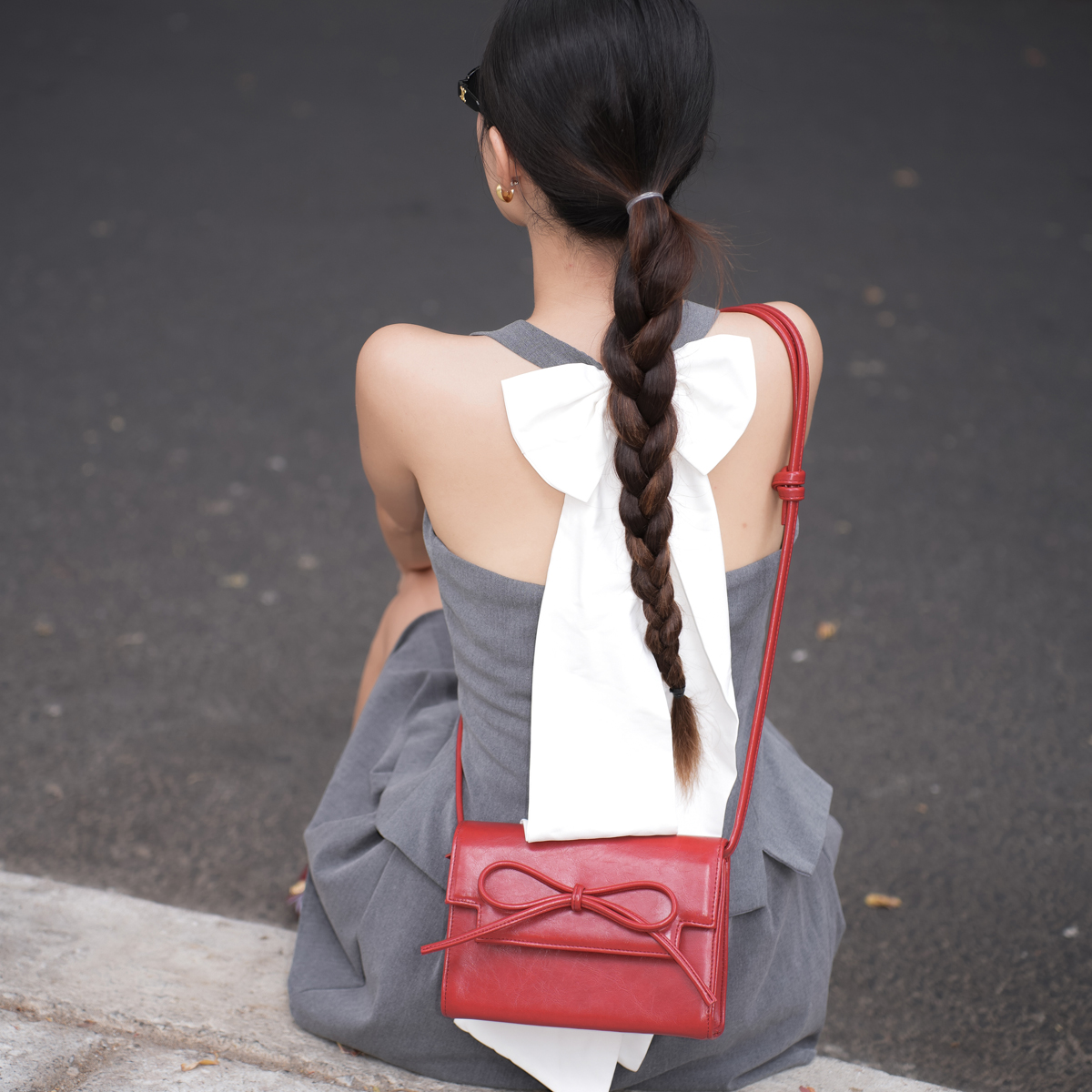 GIPSY Túi Xách Nữ Nơ Thời Trang Bow Bag (Màu  Đỏ Đô)
