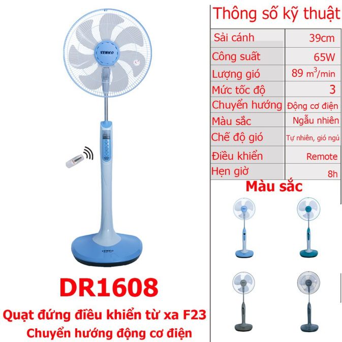 Quạt Đứng Remote Senko - DR1608