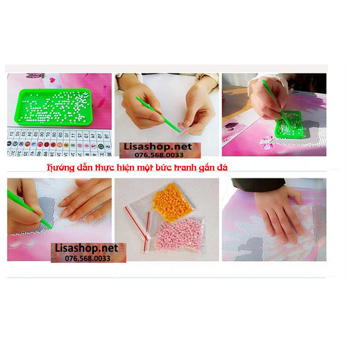 [HCM]Bộ dụng cụ ( khay+ bút chấm + sáp) của tranh đính đá