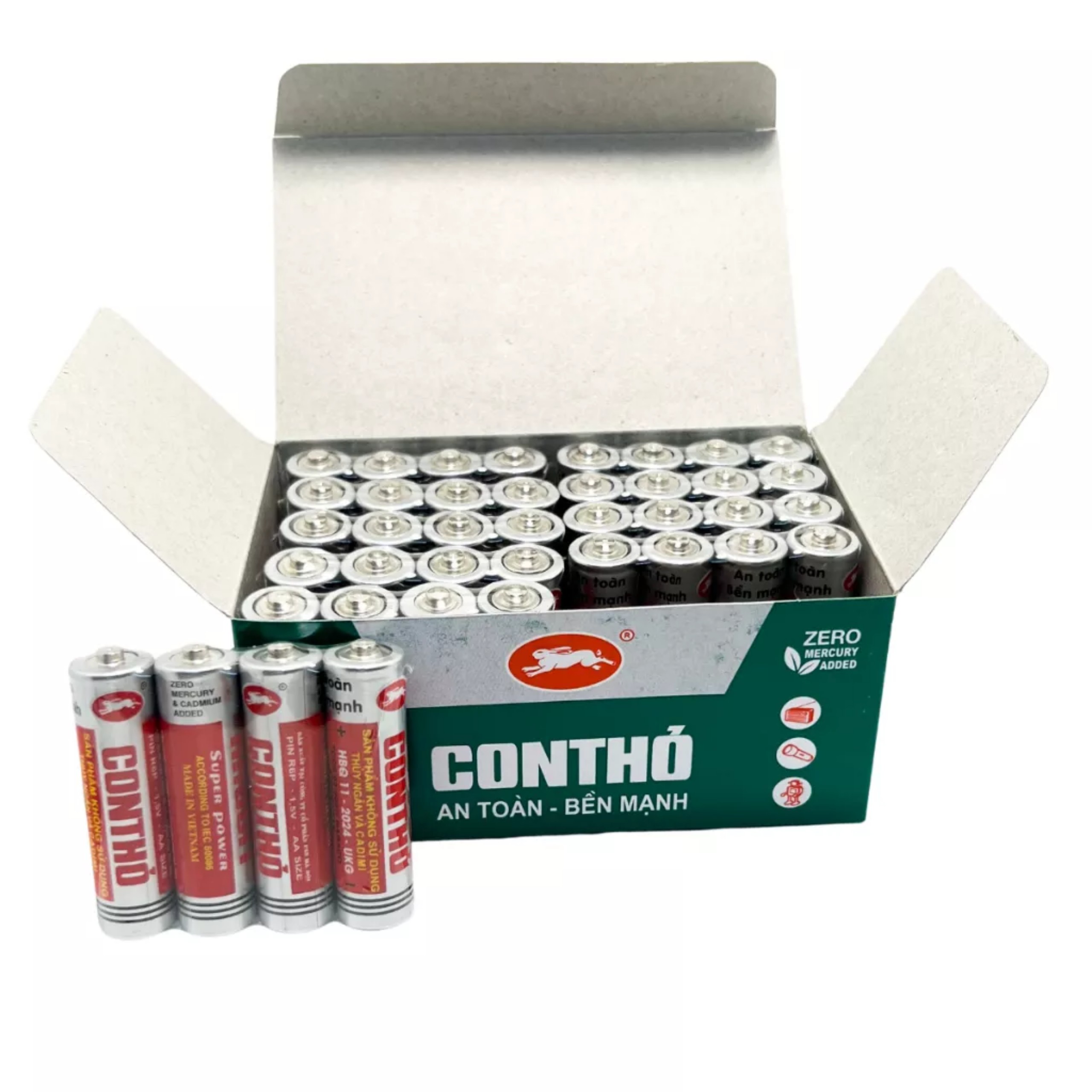 Pin CON THỎ AAA, AA  40 viên (Pin AA to hơn AAA)