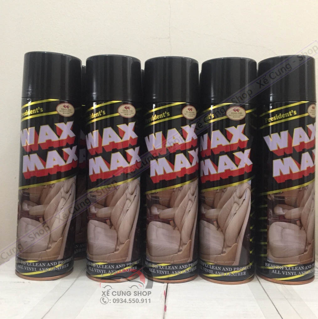 Chai xịt dưỡng bóng nội thất , da ghế trong xe ô tô Waxone - Waxmax