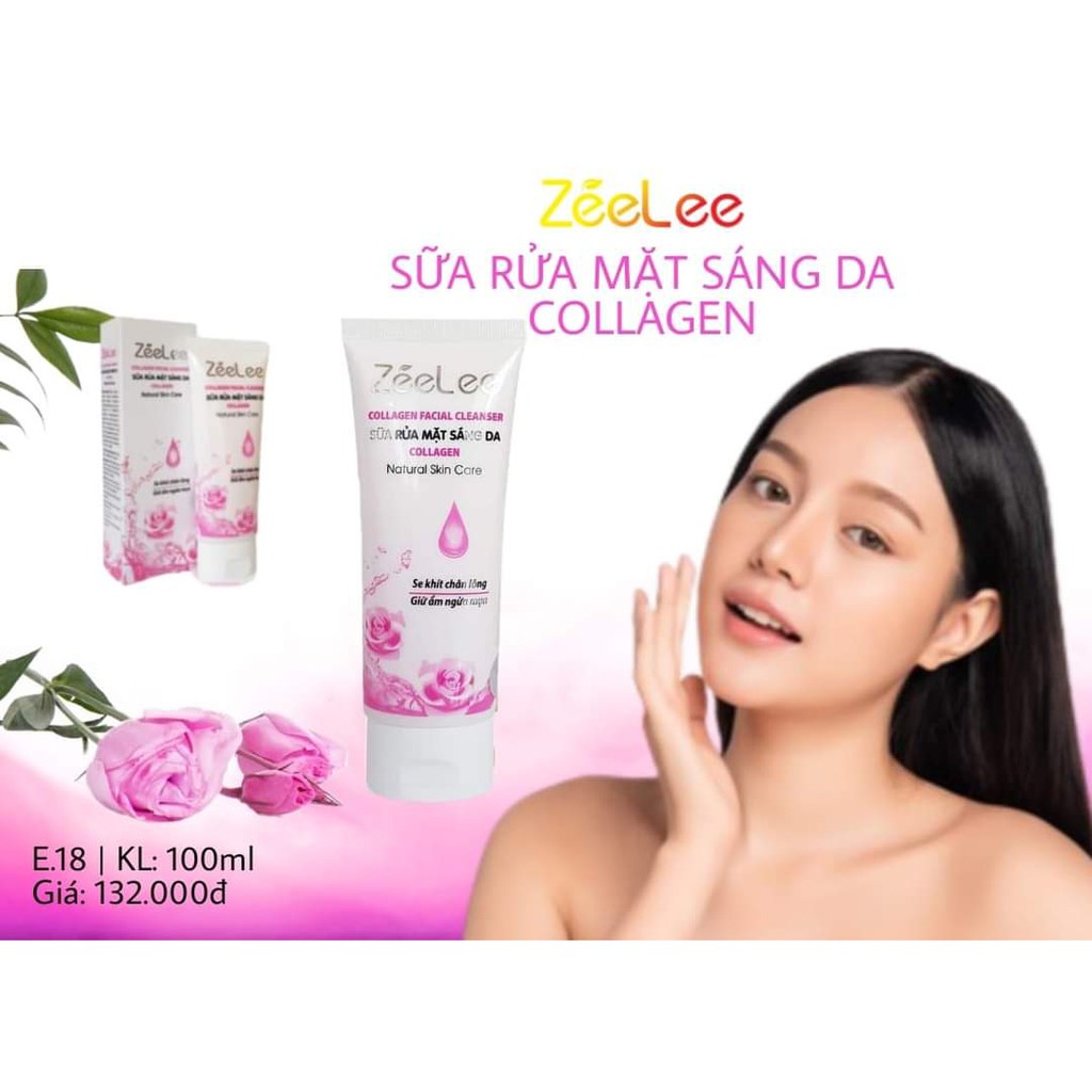Sửa Rửa Mặt Sáng Da ZEELEE COLLAGEN 100ML E18