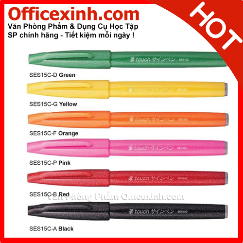 Bút lông Pentel SES15C-Y Vàng đất - Nhật Bản