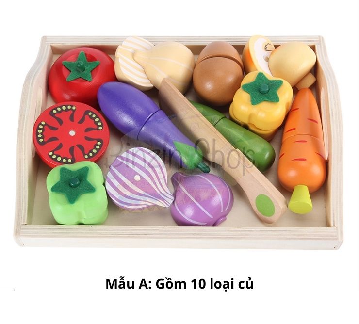 Bộ đồ chơi cắt trái cây bằng gỗ có nam châm
