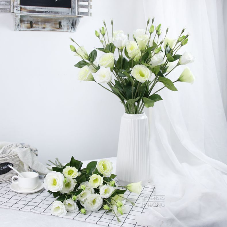 Cành hoa lan tường loại mới 2 bông 1 nụ/Hoa lụa