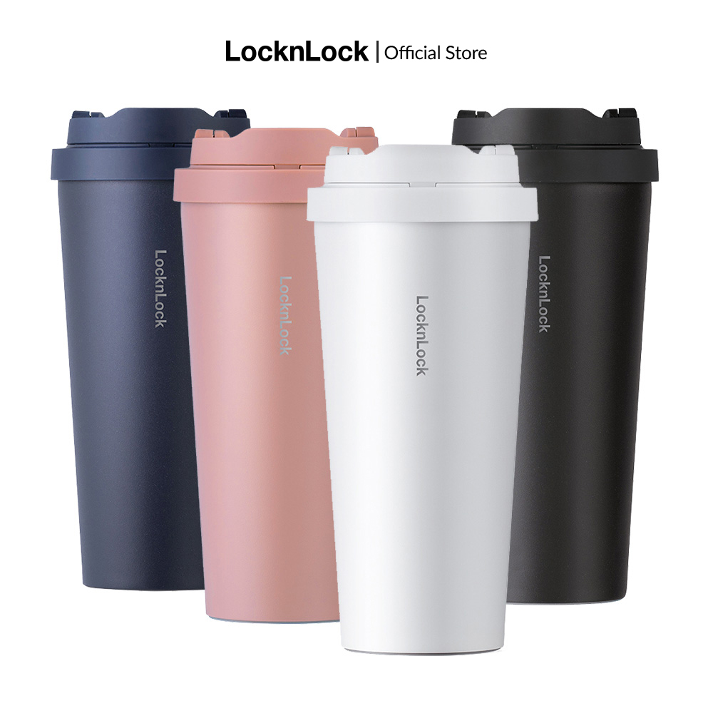 Bình giữ nhiệt Lock&Lock Energetic One Touch - 550ml-400ml - LHC3249- Thép không gỉ - 4màu - nắp bật dễ dàng - Giữ lạnh hơn 12h