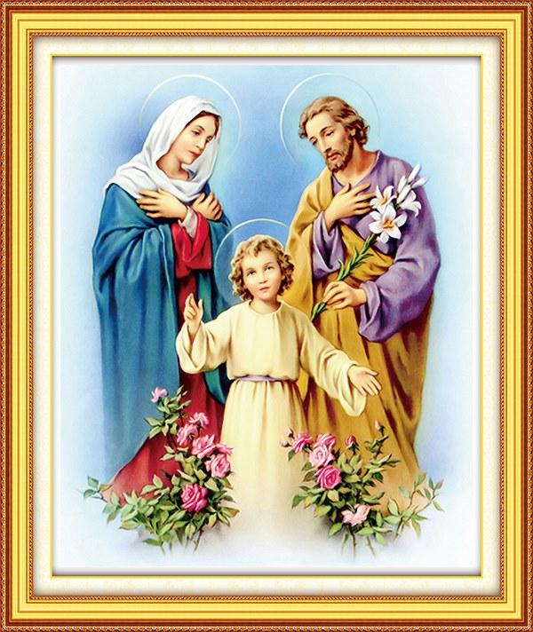 Tranh đính đá cao cấp CHÚA GIA- KT: 70x60Cm (Tranh chưa đính có đầy đủ dụng cụ)