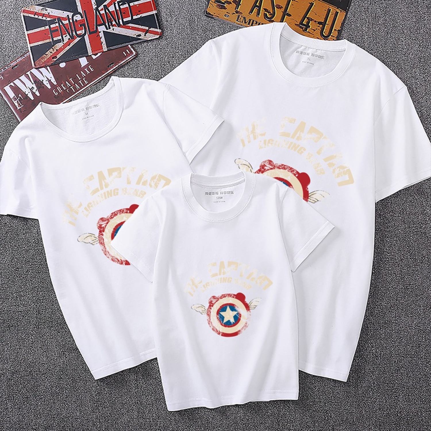 Áo gia đình Familylove - Mẫu Áo Đồng phục gia đình The Captain Lighning Bear chất liệu cotton 100% co giãn