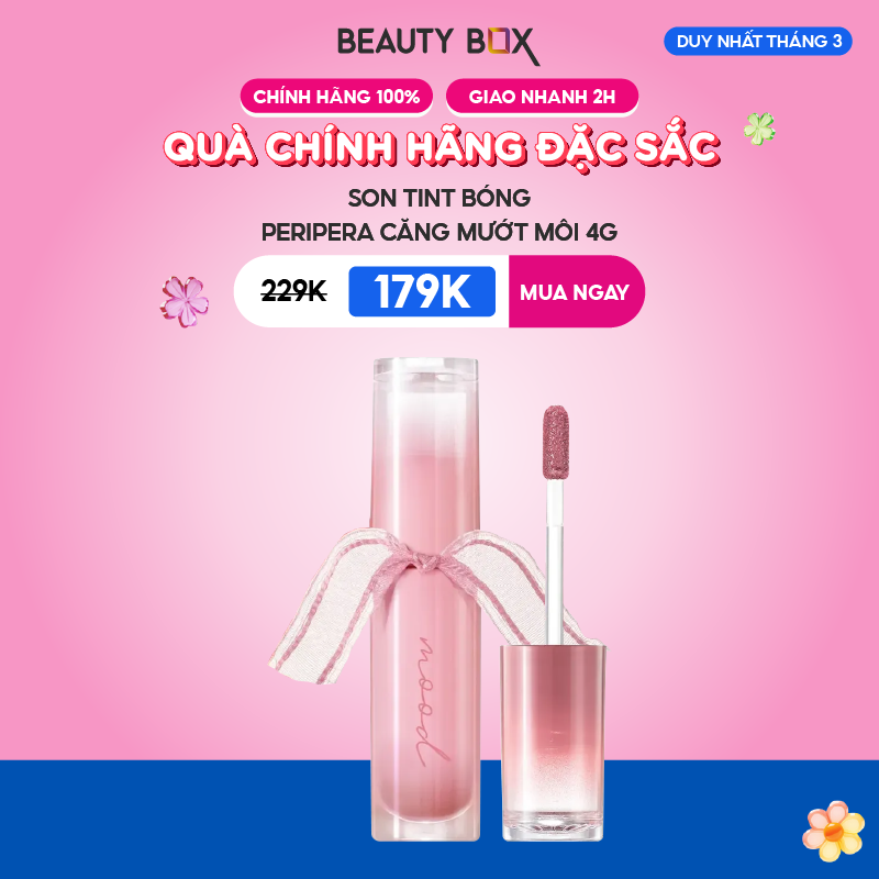 [Săn Sale]Son Tint Bóng Peripera Ink Mood Glowy Tint 4g