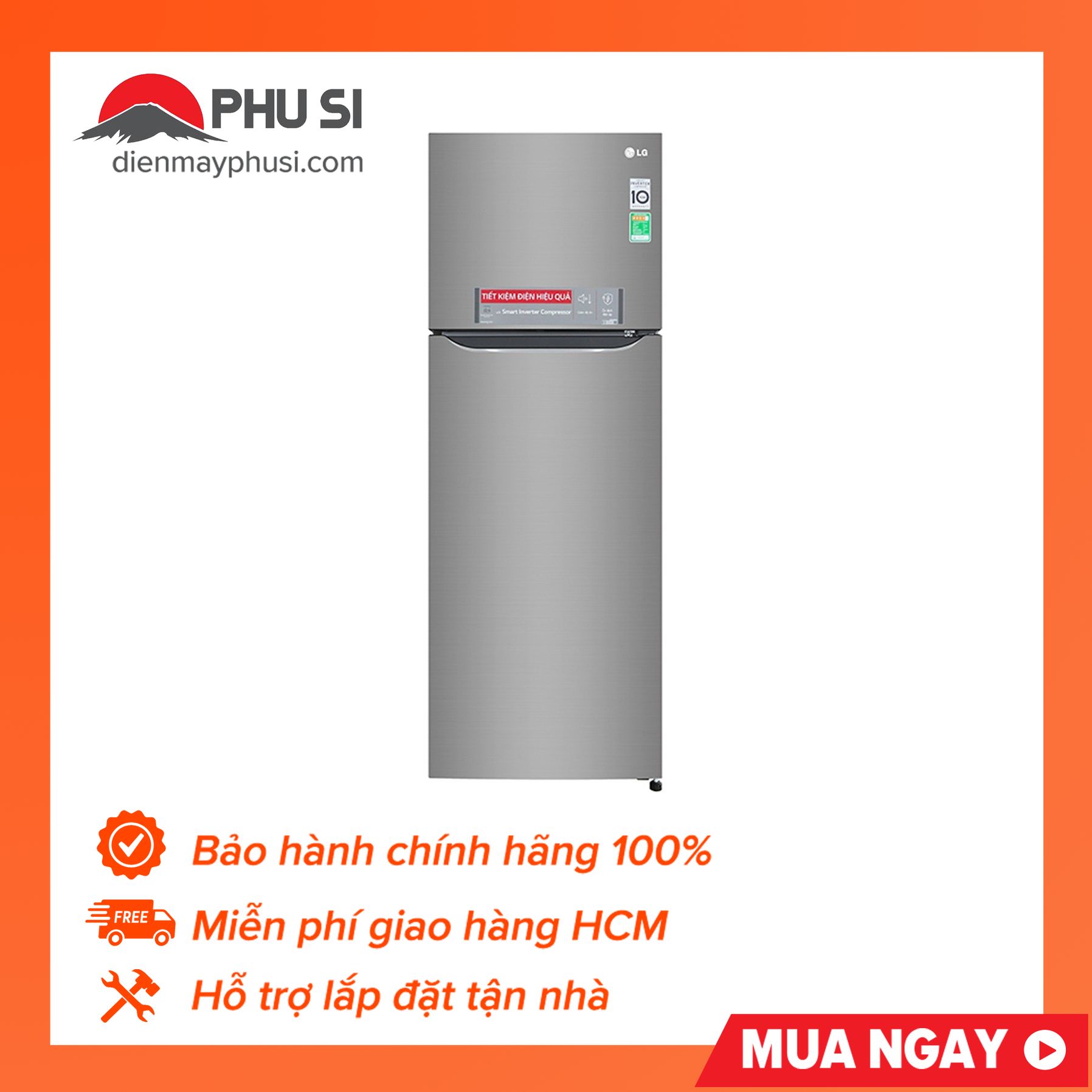 [Trả góp 0%]Tủ lạnh LG GN-M315PS 333 lít Inverter