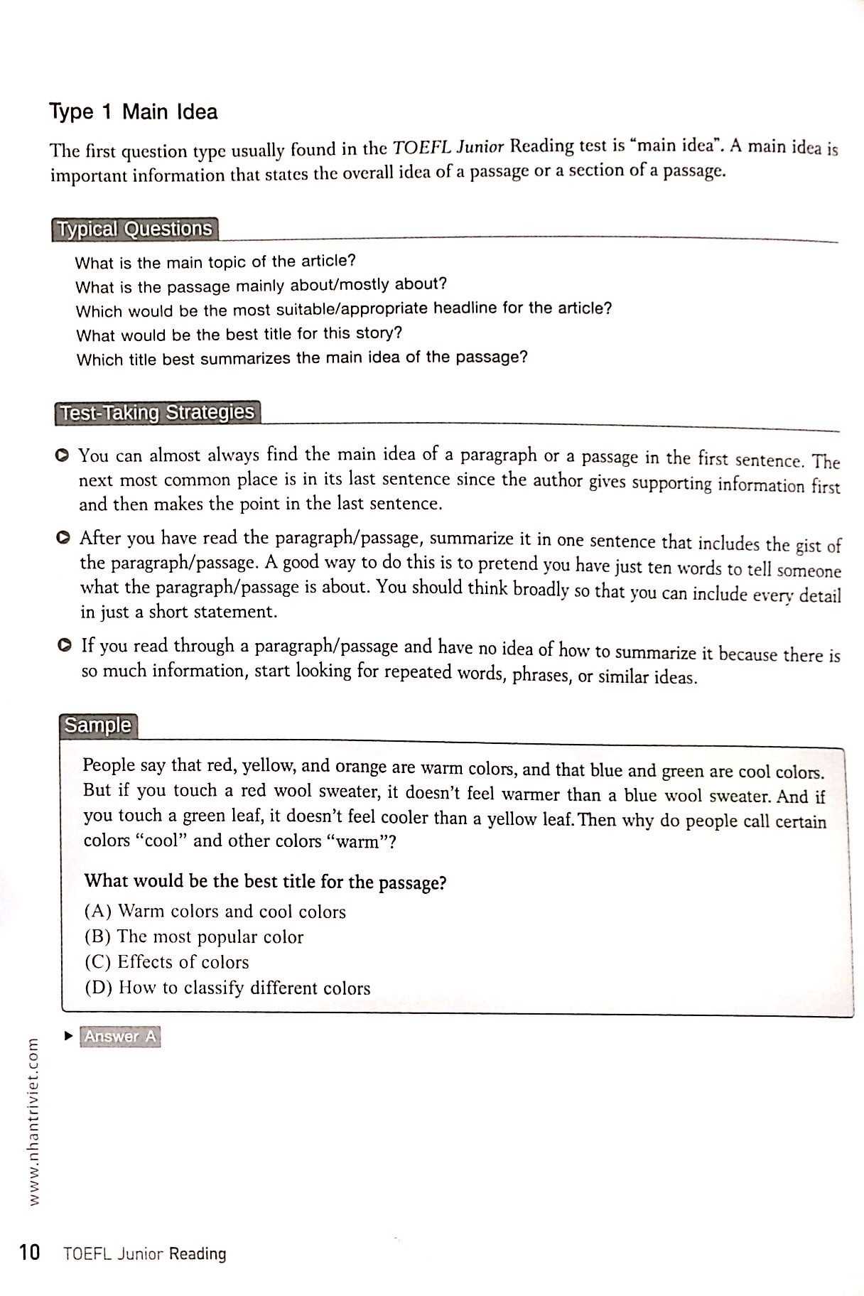 Fahasa - TOEFL Junior Reading (Không CD)