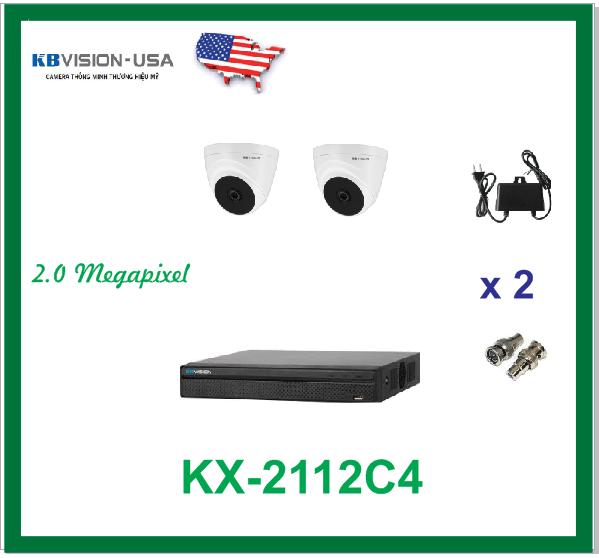 BỘ 2 CAMERA KBVISION KX-2112C4 2.0 MEGAPIXEL
