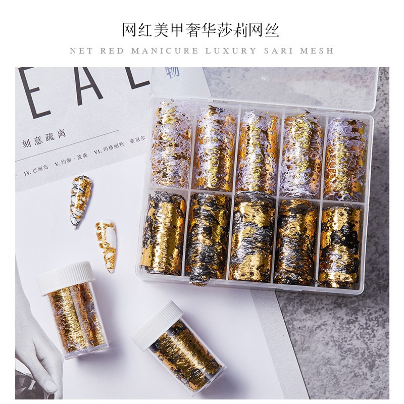 Foil ren dán móng trang trí móng nghệ thuật