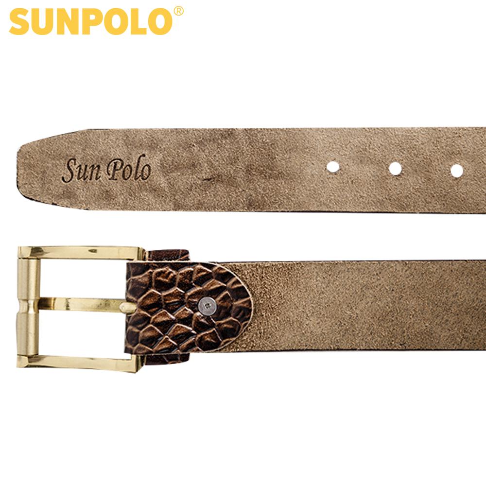 Thắt Lưng Nam Da Bò SunPoLo BS07N (Nâu sậm)