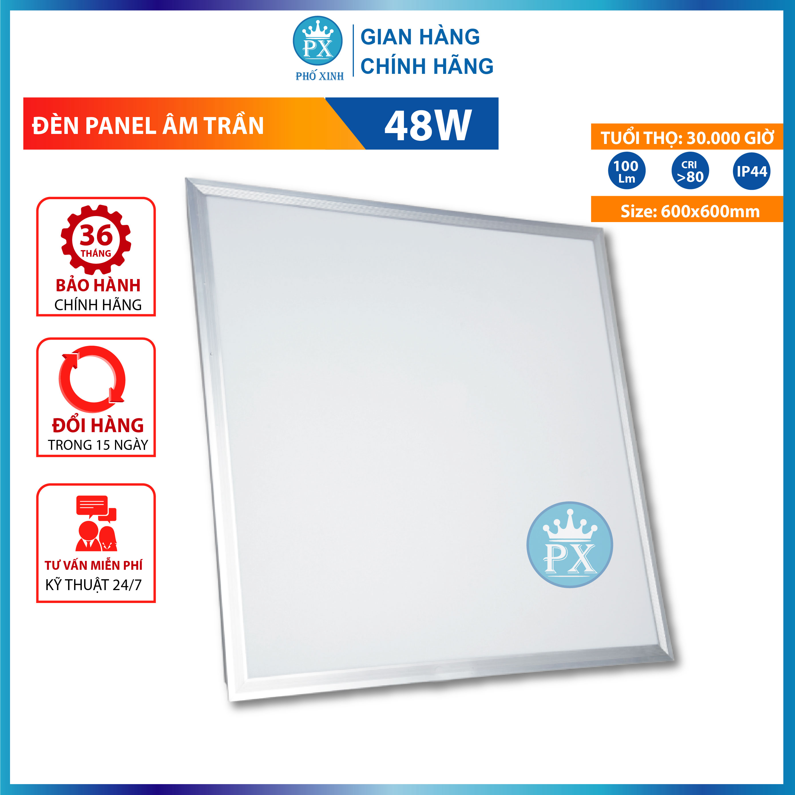 Đèn panel, đèn led âm trần 600x600 - 48W LOẠI CAO CẤP đèn led panel 60x60