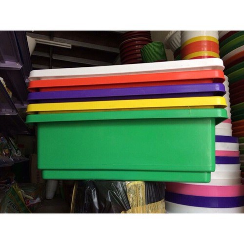Combo 2 chậu chữ nhật trồng cây thông minh KT48x20x16cm