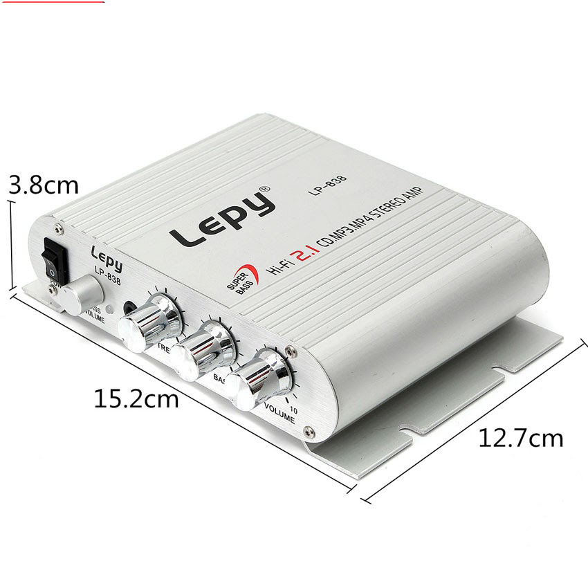 amly mini lepy 838 amply lepy 838 - CHƯA KÈM NGUỒN (độ xe máy,xe tải ...)