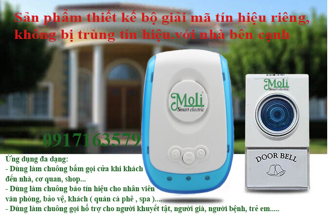 [HCM]CHUÔNG CỬA KHÔNG DÂY CAO CẤP MOLI