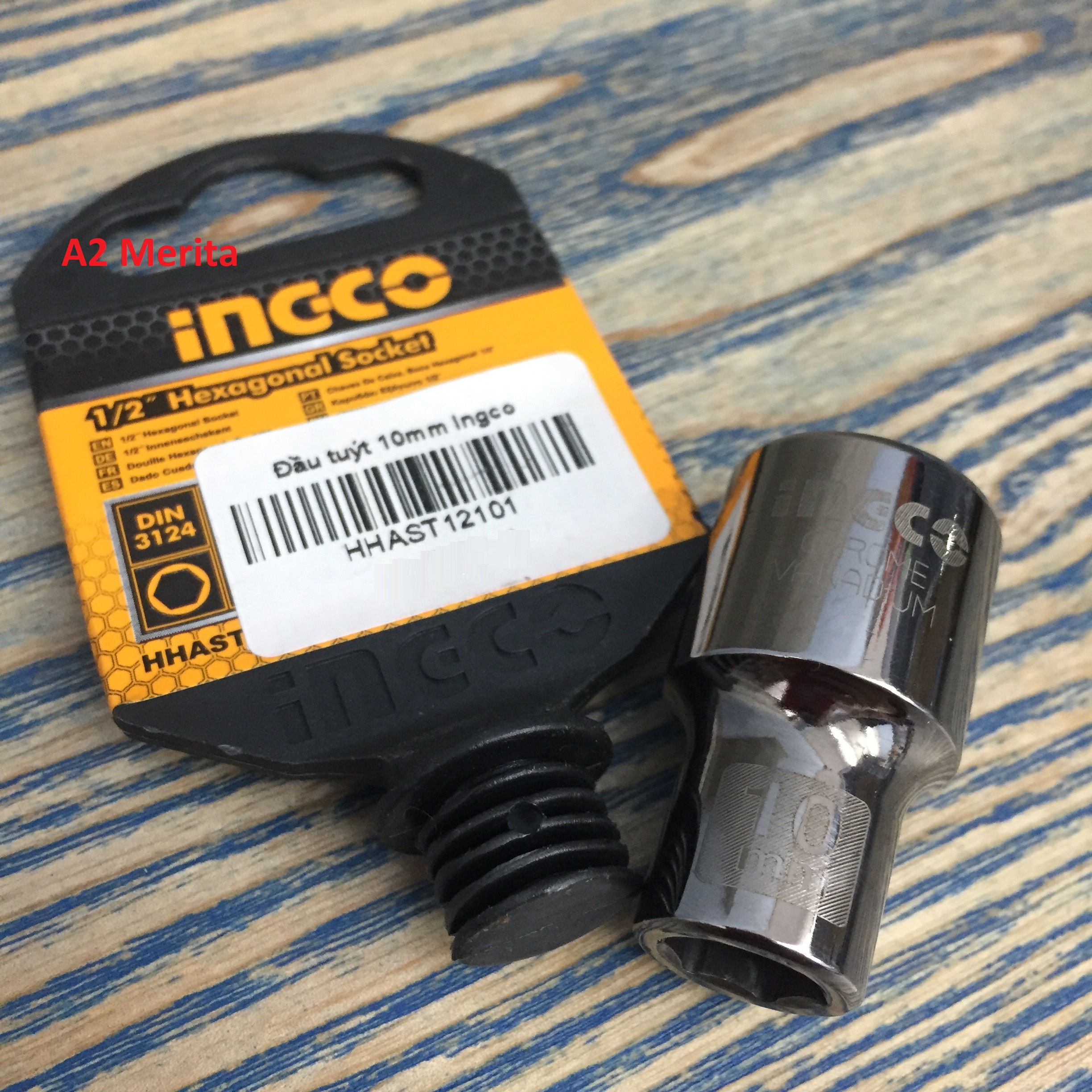 Đầu tuýp 6 cạnh 1/2" 10mm Ingco HHAST12101