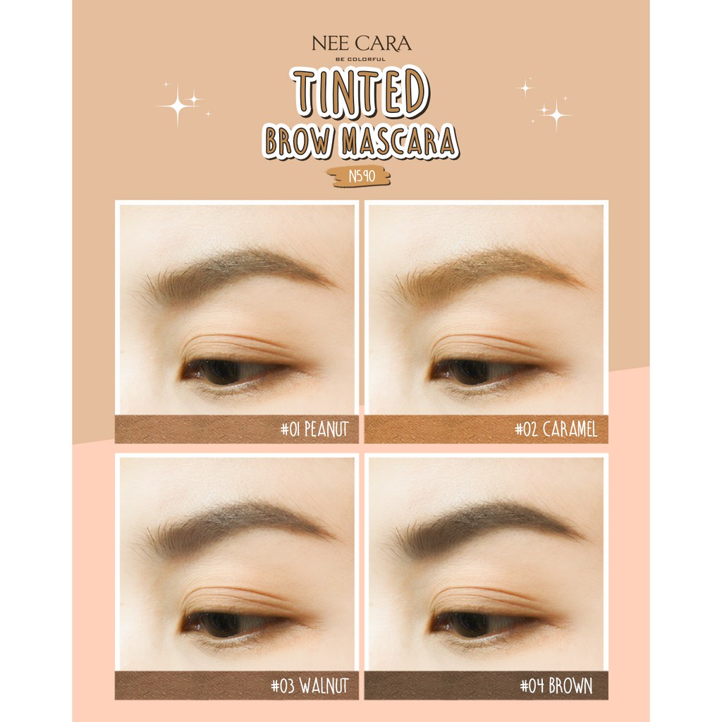 [Hàng Thanh Lý - Date T1/2025] Mascara Chân Mày Nee Cara Tinted Brow Mascara N590