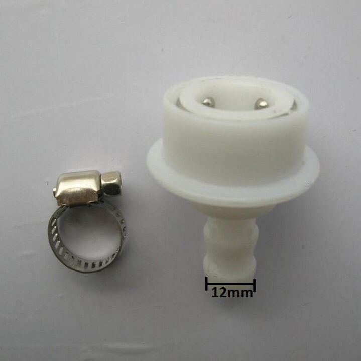 TRẮNG. ĐẦU NỐI KHỚP 16mm RA NỐI ỐNG NƯỚC MỀM 12mm CÓ KÈM KHÓA CỔ DÊ SẮT. TH700
