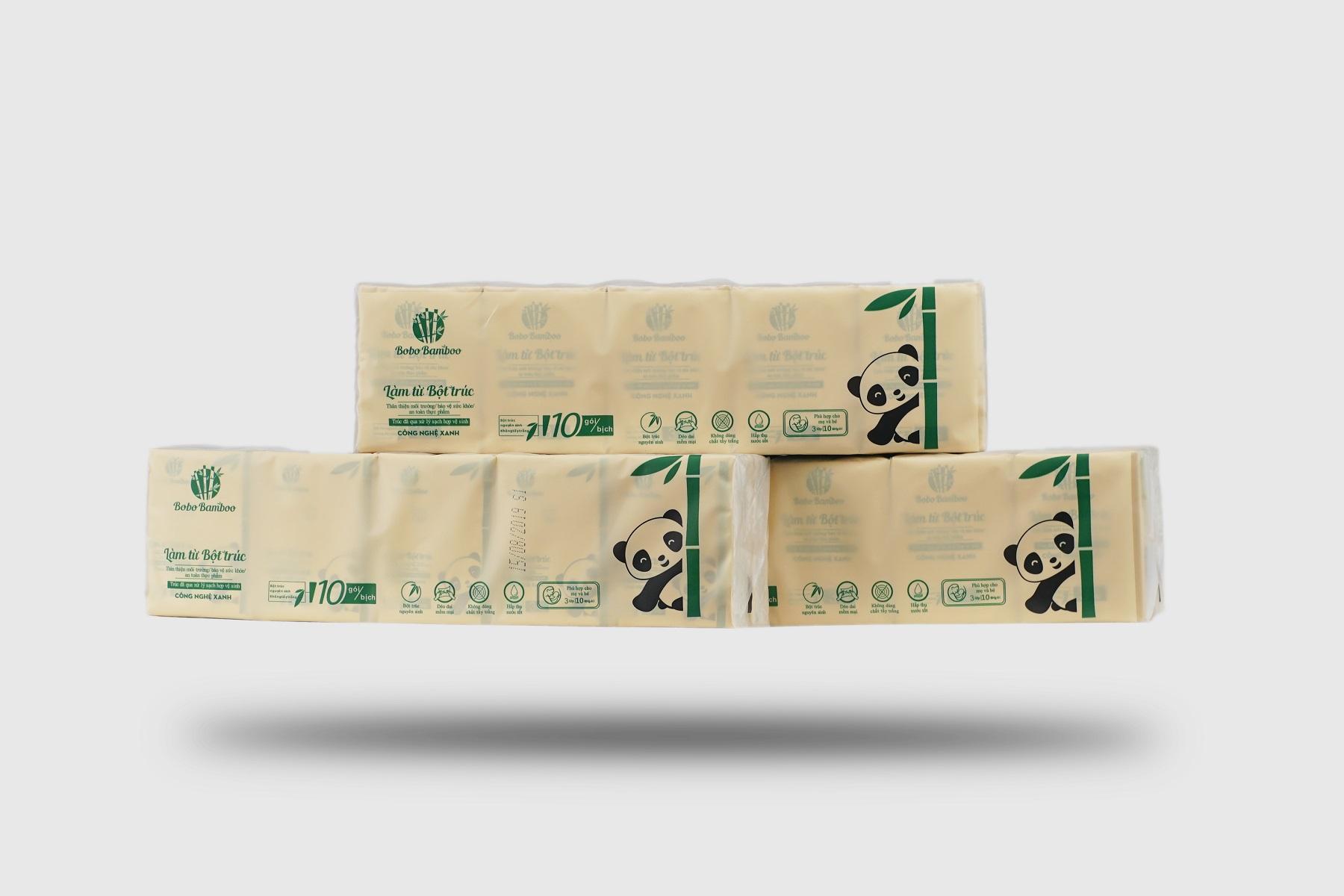 Thùng 120 gói bỏ túi Khăn giấy cao cấp Bobo Bamboo