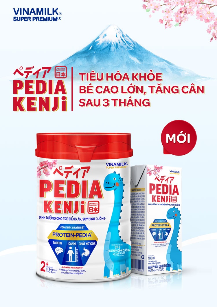 Sữa bột Pedia Kenji 2+ (cho trẻ từ 2 đến 10 tuổi) 850g