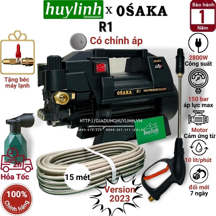 Máy xịt rửa xe chỉnh áp Osaka R1 - 2800W - Tặng béc phun xịt máy lạnh điều hòa