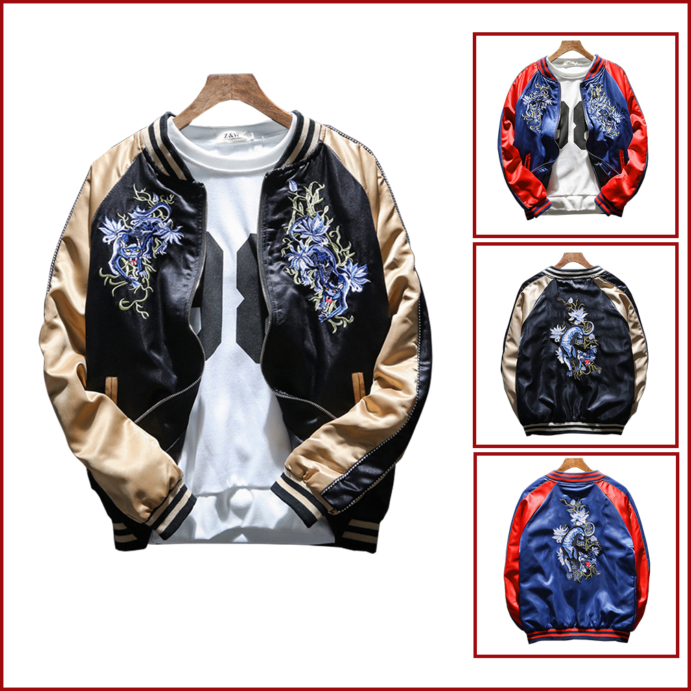 Áo Khoác Nhẹ Nam Nữ Khóa Kéo Phối Hình In Rồng Hoa  Kiểu Dáng Bomber Trẻ Trung Thanh Lịch Thời Trang FORYOU AO KHOAC NAM 9000036C