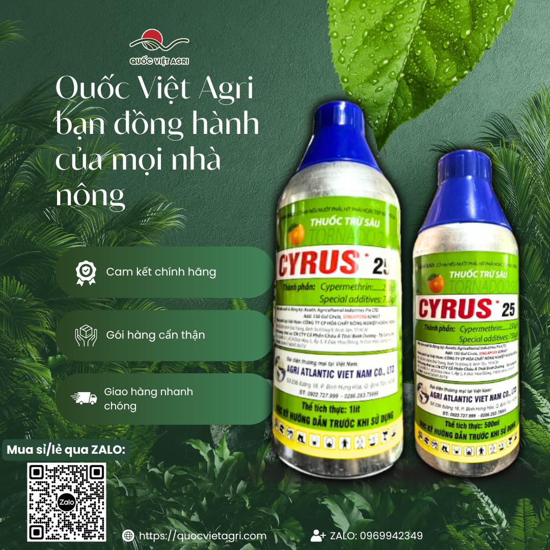 Thuốc trừ sâu CYRUS 25EC (500ml - 1L) - Cypermethrin 25%w/w CHÍNH HÃNG