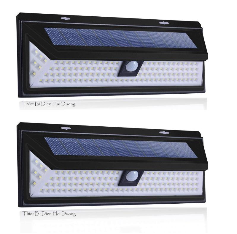 Bộ 2 Đèn led cảm biến hồng ngoại năng lượng mặt trời 52/90/118 Mắt led - 180 Mắt COB Có điều khiển - Bảo hành 6 tháng