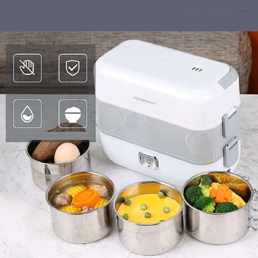 Hộp cơm cắm điện đa năng cao cấp (Màu trắng)