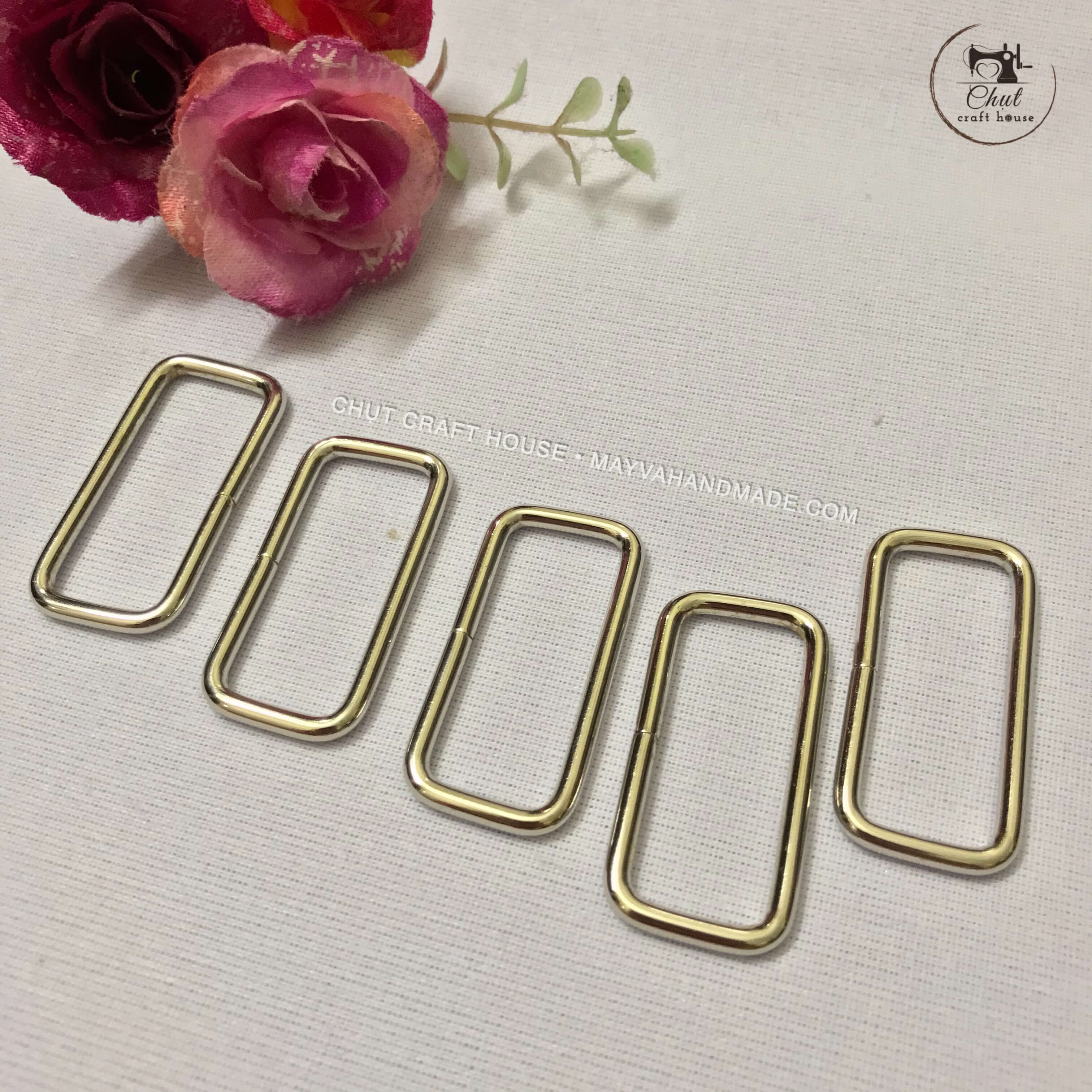 [Giá xưởng - SET 4 chiếc] Khoen chữ nhật BẠC - Đủ size dùng cho may túi