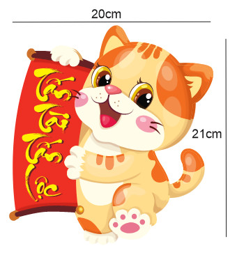 Sticker dán trang trí Tết-Meo 2023