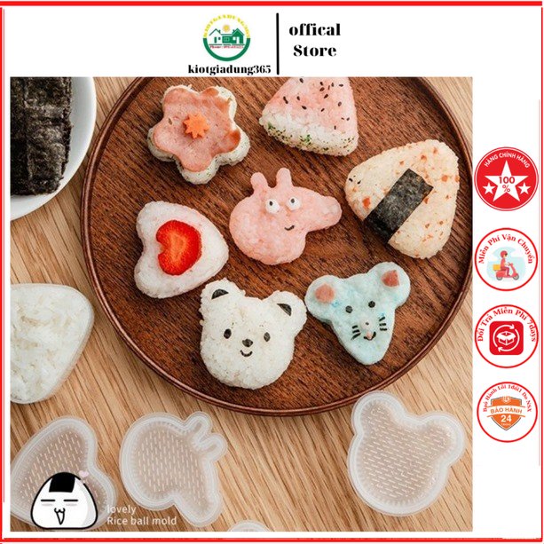 Set 7 Khuôn cơm nắm Onigiri nhiều hình , khuôn 7 khuôn làm đồ ăn dặm cho bé