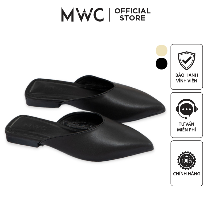 Sục nữ thời trang MWC Dép sục đế bệt mũi nhọn basic NUDE- 8071
