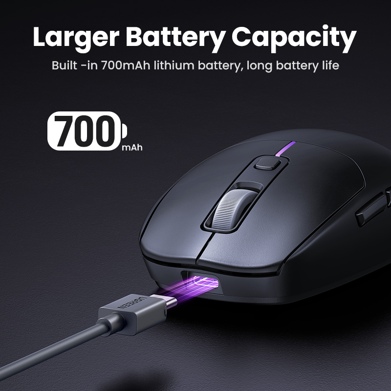 【For Windows only】UGREEN MU103 Wireless Mouse  Silent Computer Mouse with USB Receiver Mouse, 5000 DPI Small Flat Portable Mice for PC, Laptop, Computer, Chromebook, MacBook Model:90539