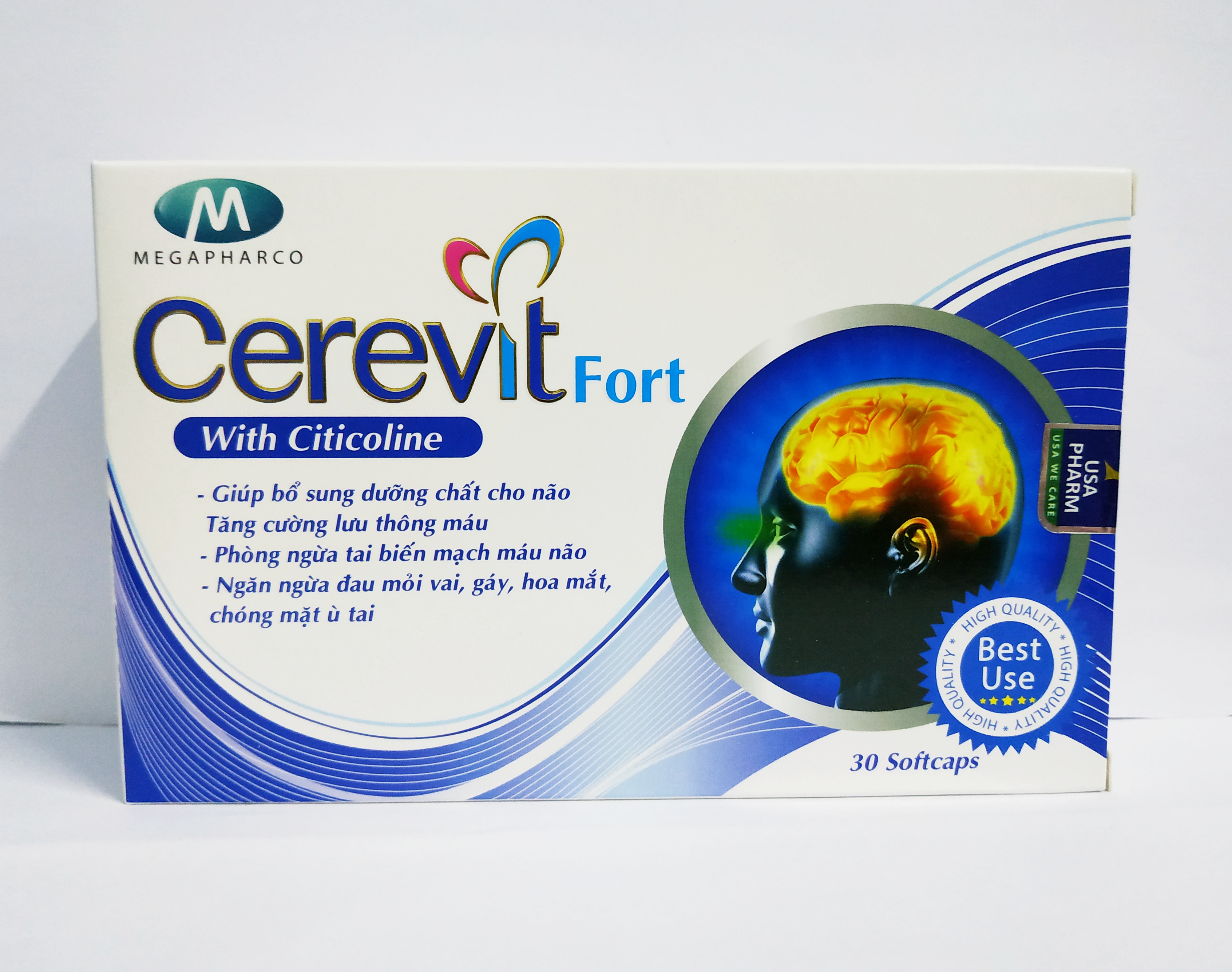 HOẠT HUYẾT DƯỠNG NÃO CEREVIT FORT - KHỎI LO ĐAU ĐẦU - GIẢM TAI BIẾN MẠCH MÁU NÃO - HỘP 30 VIÊN