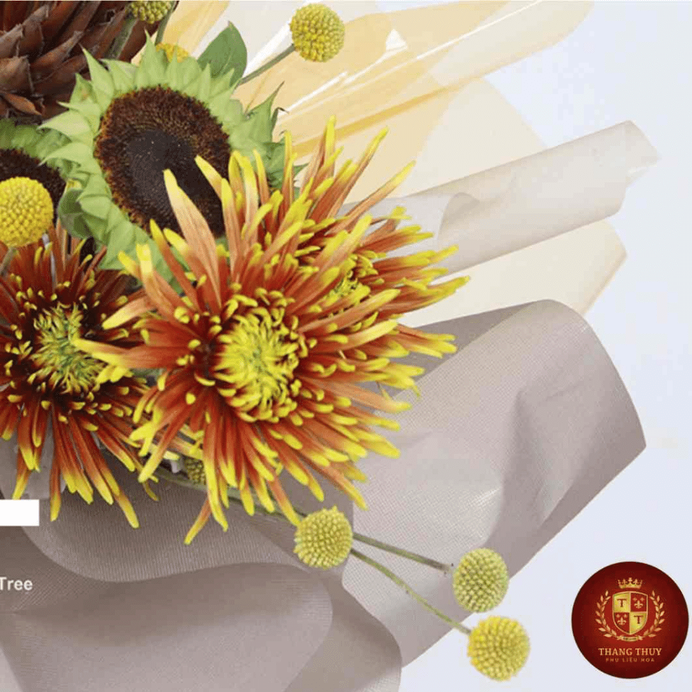 Giấy Gói Hoa Gấm Nhũ Óng