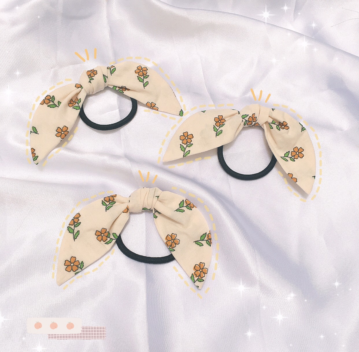 [HCM]CỘT NƠ VẢI LINEN HOA KEM MỚI NHẤT SIÊU DỄ THƯỜNG - CỘT TÓC HOTTREND